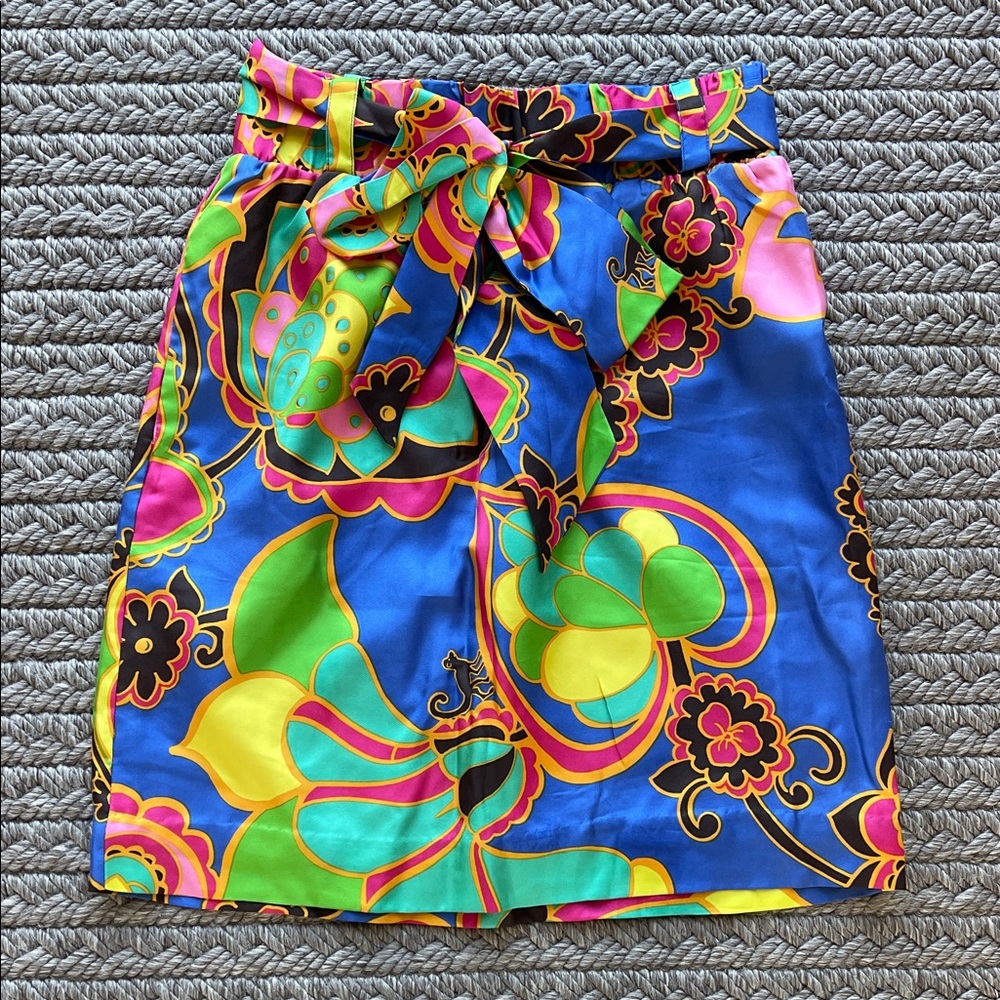 Lilly Pulitzer Blue and Pink Floral Skirt, size XS